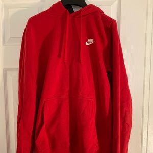 Red Nike Unisex Hoodie (Medium) (no damage)